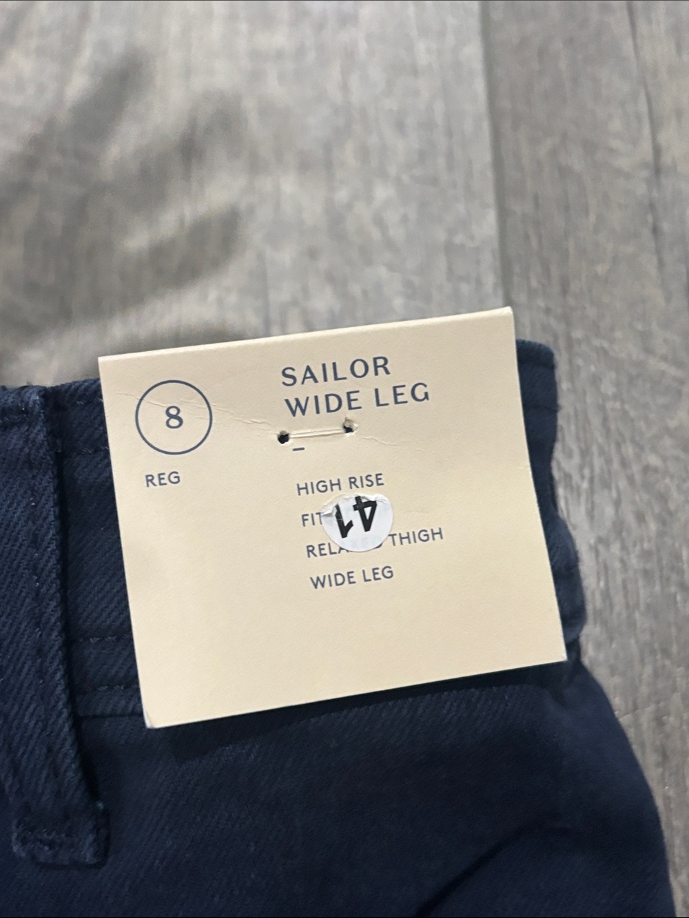 Womens Wide-Leg Navy jeans - Picture 2 of 6